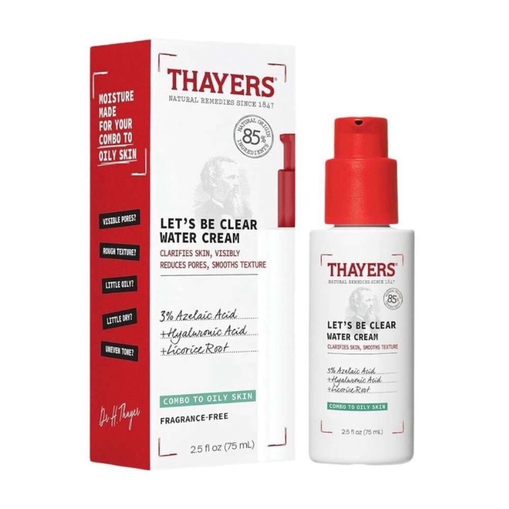 THAYERS Let's Be Clear Water Face Cream, NEW